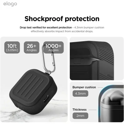 Cover Samsung Buds 3 / 3 Pro Armor Hang Case Elago - Black